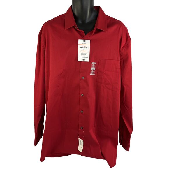New Mens Van Heusen Stain Shield Tall Fit Long Sleeve Dress Shirt 19-35/36 3XL - Picture 7 of 8